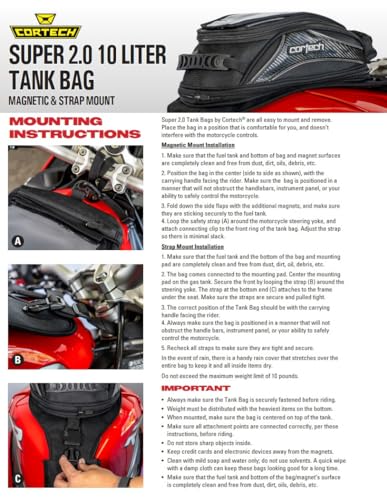 cortech Super 2.0 10L Motorcycle Tank Bag
