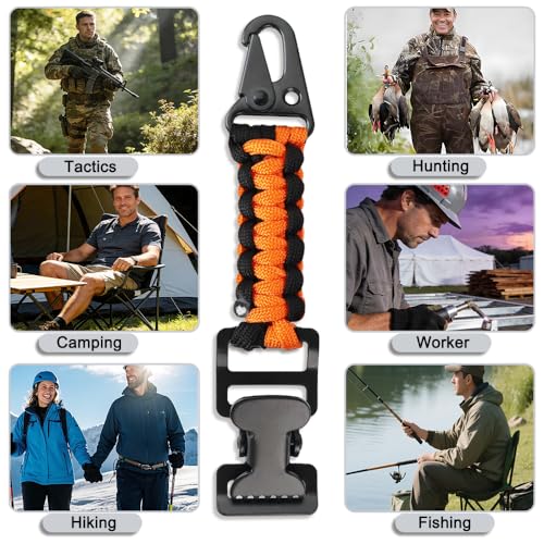 2PCS Heavy Duty Glove Holder with Metal Alligator Glove Clip for Duty Belt, Firefighter, Hiking, Rescue - color: Black & Orange