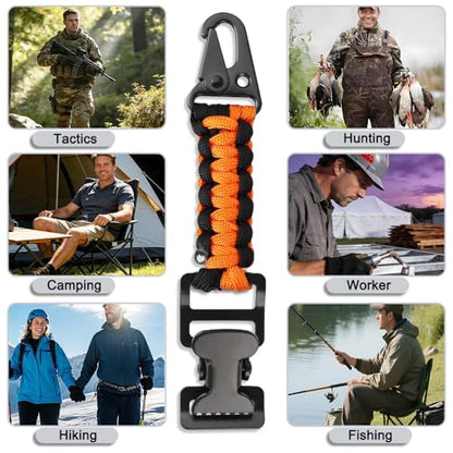 2PCS Heavy Duty Glove Holder with Metal Alligator Glove Clip for Duty Belt, Firefighter, Hiking, Rescue - color: Black & Orange