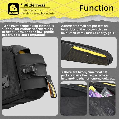 Rhinowalk Bike Frame Bag 2.1L, Waterproof Front Tube Bag with Dual Compartments, YKK Zipper, Phone Storage & Cable Port – Fits Most Bikes – White - color: White, 2.1L