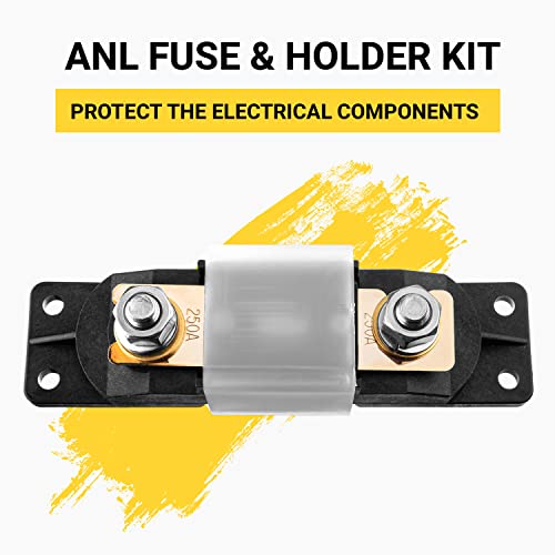 Spartan Power 200 Amp ANL Fuse & Holder Kit Black - color: BLACK, size: 200A BLACK
