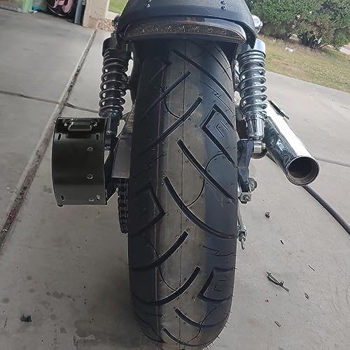 SUNPIE Add White Lights Black Motorcycle Cured Vertical Side Mount Licese Plate with Light Tag Holder Bracket Fits All Sport Bike