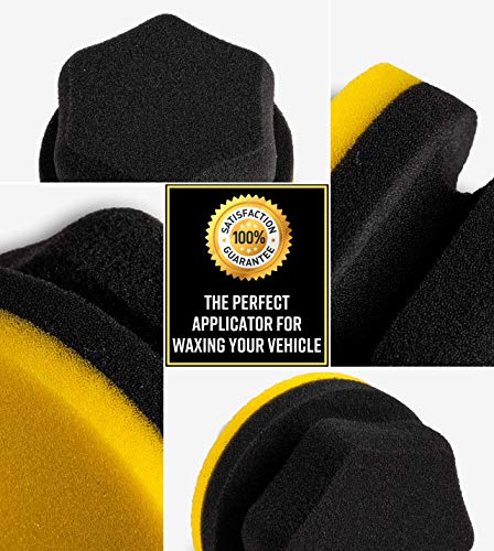 Adam's Polishes Yellow Hex Grip Car Wax Foam Applicator - Waxing Kit Glaze Sealant Liquid Paste Wax Ceramic Coating | Auto Accessories | Car Wash Kit Cleaning