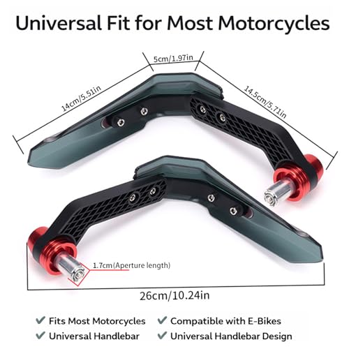 Motorcycle Handlebar Guard for BMW R 1200 GS 2007-2012 R 1200 ADV, Motorcycle Handlebar Grips Guard Brake Clutch Levers Protector, Bullhorn Handguards Windshield for Motorcycle,A Red