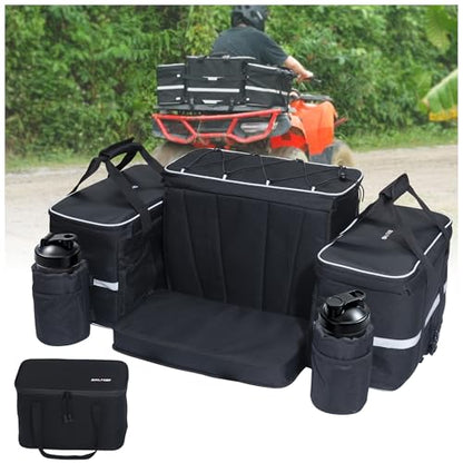 Ehaho ATV Rear Seat Storage Bags with Cooler Bag, 83L Large ATV Rear Rack Bag, [Waterproof & Durability] 4 Wheeler Cargo Rear Seat Bags Compatible with Polaris Sportman Fourtrax Can Am Kawasaki Yamaha