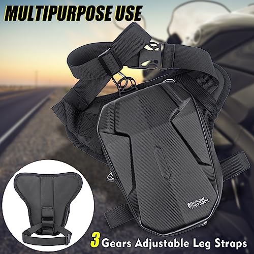 Motorcycle Waist Drop Leg Bag - Expandable Big Capacity Druable & Waterproof Tactical Fanny Pack, Multi-Pocket Storage Hip Thigh Bag for Cycling Hiking Climbing, Men and women