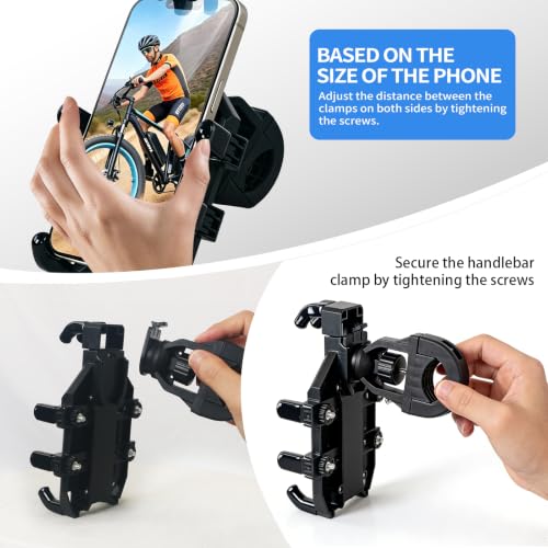 ZNH Bike Phone Holder, Bicycle Phone Mount - Bike Accessories | Phone Holder for Ebike,Scooter,Motorcycle, Secure Holder for 4.8-7.2 Inch All Cell Phones (Black)