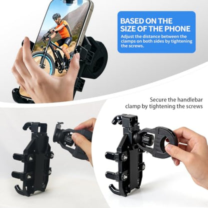 ZNH Bike Phone Holder, Bicycle Phone Mount - Bike Accessories | Phone Holder for Ebike,Scooter,Motorcycle, Secure Holder for 4.8-7.2 Inch All Cell Phones (Black)