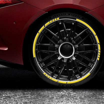 12PCS Reflective Car Wheel Stickers, Night Safety Warning Bicycle Stickers, Anti-Scratch Reflective Rim Decals for Car Motorcycle Cycling Bike (Yellow) - color: Yellow