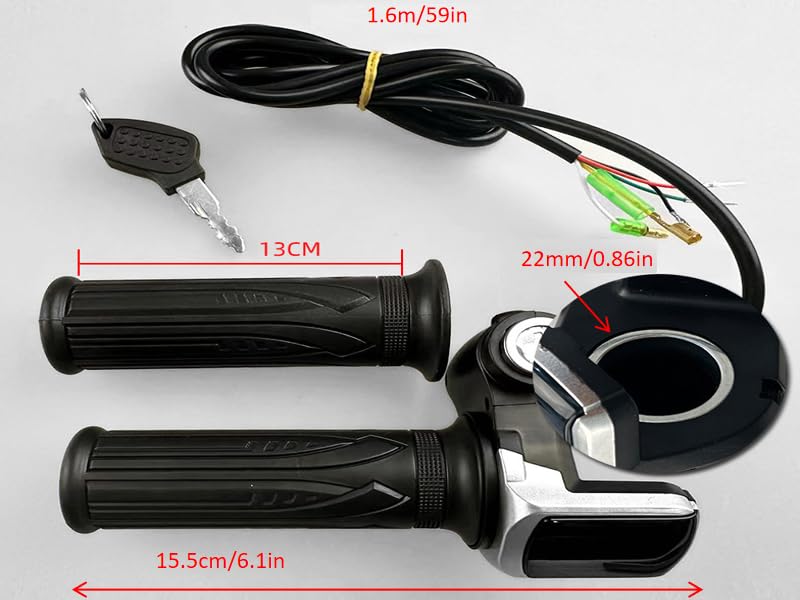 Electric Bike Throttle Grip Lock Key Set LED Indicator for Motorcycle Scooter 48V powersports throttles of grip adopts ABS material which