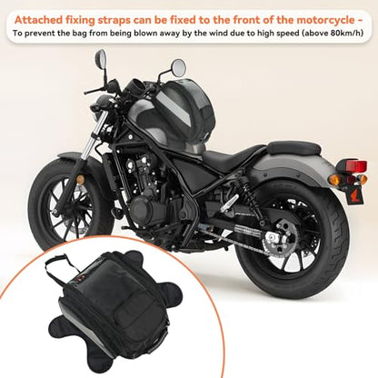 Dracarys Motorcycle Tank Bag - Oxford Saddle Black Motorbike Bag - Strong Magnetic Bag for Honda Yamaha Suzuki Kawasaki Harley - size: 28Liter