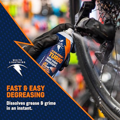 White Lightning Complete Bike Cleaning Kit – At-Home Bicycle Maintenance System with Clean Ride Self-Cleaning Wax Lube, Clean Streak Degreaser, & Bye Bye Dirt 3-in-1 Detailer for Frames & Drivetrains