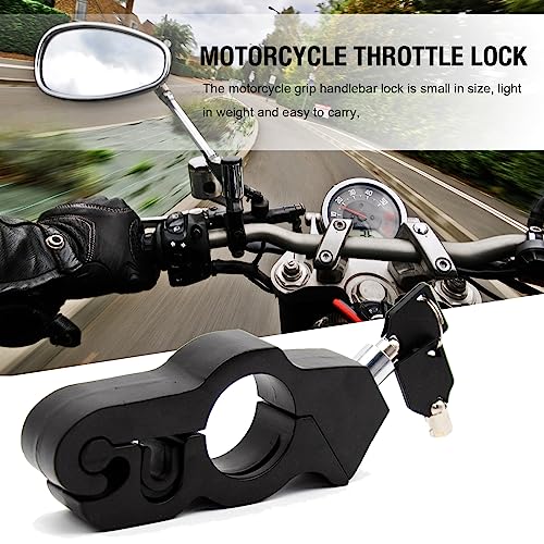 Motorcycle Throttle Lock Anti Theft Motorcycle Handlebar Lock Universal Heavy Duty Motorcycle Grip Handlebar Lock for Motorbike Scooter ATVs Sports Bikes Mopeds(Black)