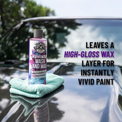 Chemical Guys Extreme Bodywash & Wax Foaming Car Wash Soap - Soap for Foam Cannons, Foam Guns, or Bucket Washes for Cars, Trucks, Motorcycles, RVs, and More, Grape Scent - 16 oz - size: 16 Ounce (Pack of 1)