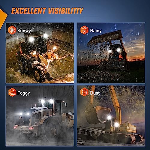 Nilight 4.3 Inch Square Utility LED Work Light W/Integrated Toggle Switch, 2PCS 60W 150° Flood Lamp for Offroad Heavy Equipment Vehicles Truck Tractor Golf Cart Boat ATV UTV - color: 2Pcs 30Led Flood Lights