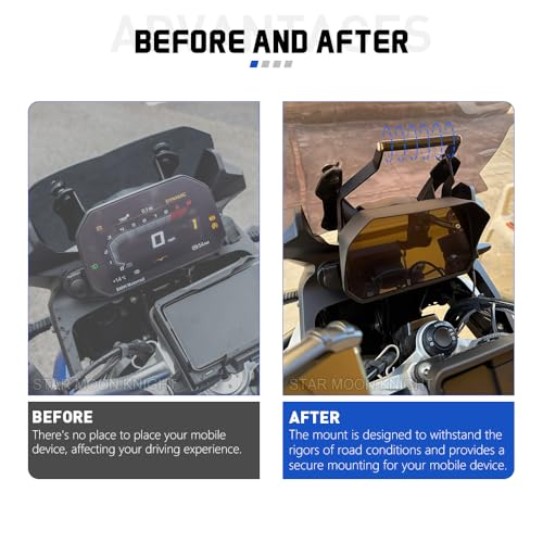 F800GS F 800GS GPS Mount for BMW F750GS F 750GS 2018>2023 F850GS Navigation Bracket Mobile Phone Stand Adapter Accessories (12MM) - color: 12MM
