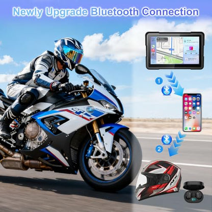 2026 YZW 7" GPS Navigation Screen Motorcycle Carplay for BMW, Native Wonder Wheel, Data Reading, Android Auto, 1000 Nits HD, IP67 Waterproof, BT, Plug&Play, TPMS, Light Sensor, Lossless Installation - size: BM 7"+Wonder Wheel+Lossless Installation