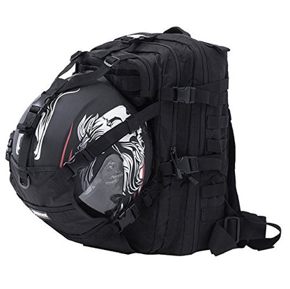 Seibertron Waterproof Large Capacity Molle Motorcycle Helmet Holder/Cycling Helmet Storage/Hiking Helmetcatch Bag/Backpack Also Fit Basketball Football Soccer Backpack Black - color: Black