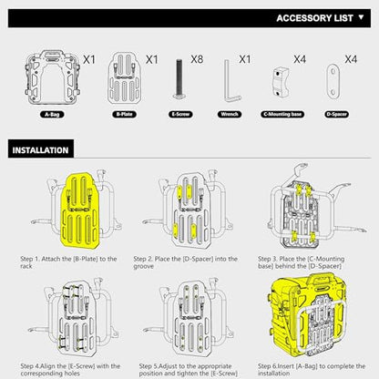 Rhinowalk Motorcycle Side Bag 35L Waterproof Motorbike Saddlebag with Quick Release System Universal Fit Gift-Ready Packaging （Single Piece - color: Black-35L