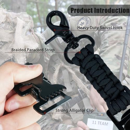 KUNN Double End Tactical Glove Clips Work Glove Holders Hardhat Holder for Heavy Duty Belt,Outdoor Backpack - color: Black-2pcs