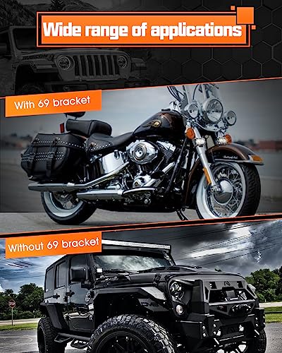 UNI-SHINE Z4F+69 4 Inch LED Cube Pod Lights with Universal Clamp Bracket, Off-Road Driving & Fog Lights for Truck, ATV, UTV, SUV, Motorcycle - color: Z4F+69