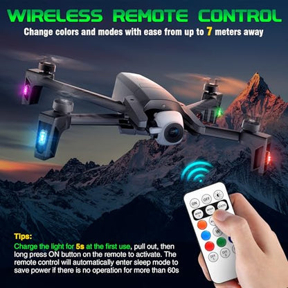 Wireless RGB LED Aircraft Strobe Lights with Remote Control, 8 Colors 10 Flash Modes USB Charging Anti-Collision Lights Waterproof Emergency Warning Light for Drone Car Motorcycle Bike 4 Pcs - color: 4Pcs