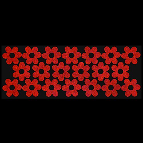LiteMark Reflective Petal Flower Power Vinyl Stickers, Great for Laptop, Phone, Helmets, Bicycles - Red, Pack of 20 Pcs - color: Red