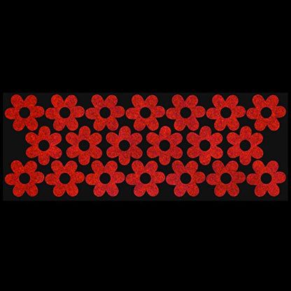 LiteMark Reflective Petal Flower Power Vinyl Stickers, Great for Laptop, Phone, Helmets, Bicycles - Red, Pack of 20 Pcs - color: Red