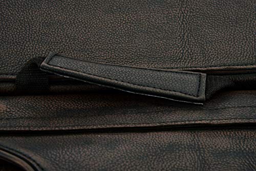 Motorcycle 2 Pc Throw over Concealed carry gun pocket Genuine Distressed Brown Leather Saddlebag Flame Zipoff, Medium