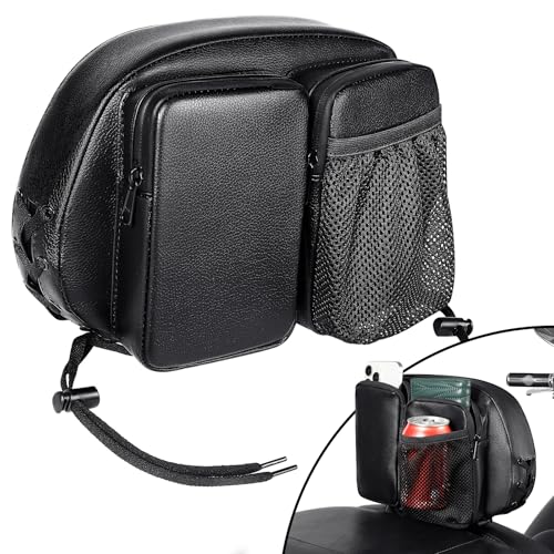 Benlari Rider Driver Backrest Bag, Driver Backrest Storage Bag, Rider Backrest Organizer Bag Fit for Harley Touring CVO Street Glide Road Glide Limited Softail Sportster Tri Glide Dyna