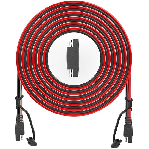 OYMSAE 50 Feet SAE Connector,Solar Panel Extension Cable,SAE to SAE Quick Disconnect Wire for Automotive RV Motorcycle Marine Boat 16AWG Battery Charging Plug Cable(50FT 16Gauge) - size: 50 ft