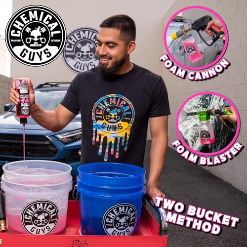 Chemical Guys Mr. Pink Car Wash Soap - 64 oz Super Suds Foaming Car Wash Soap for Cannon, Blaster, or Bucket Washing - pH Balanced, Safe on Wax, Sealant, Ceramic, and Clear Coat Finishes - size: 64 Fl Oz (Pack of 1), style: MR. PINK