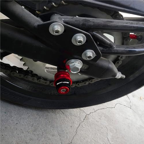 MOWOK Fit For YAMAHA MT03 MT-03 2015 2016 2017 2018 2019 2020 2021 2022 2023 2024 2025 Motorcycle Accessories 6MM Swingarm Spools Slider M6 Stand Screws (Red) - color: Red