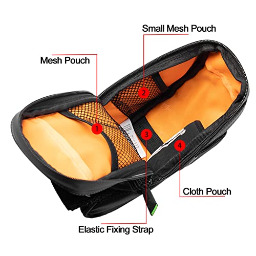 ROCKBROS Bike Saddle Bags with Water Bottle Pouch Waterproof Bike Bags Under Seat Pack for Mountain Road Saddle Bag Bicycles Storage Bag - color: Black
