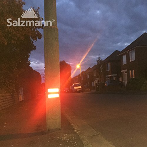 Salzmann Diamond Grade Reflective Sticker, 3M Material, Waterproof, All-Weather, Red, Pack of 4 | Made with 3M Reflective Material | Waterproof Safety Decals | Yellow, Orange, Red & White - color: Red