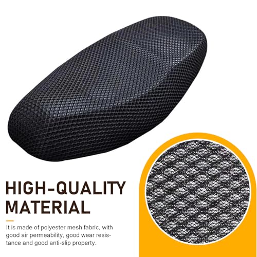 Motorcycle Seat Cover, 3D Spacer Mesh Fabric Protector Cushion, Anti-Slip Flexible Seat Protector, Universal for Scooter Moped Electric Vehicles (Black #M) - size: M
