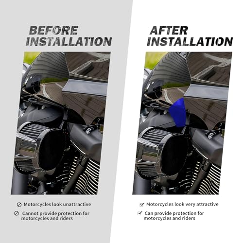 Motorcycle ST Headlight Fairing Air Deflector Side Wing Windshield Kit Fit for Harley Softail Low Rider ST 2022-up (Blue) - color: Blue