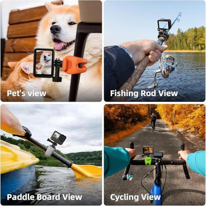 TELESIN Camera 360 Strap Mount Flexible Wrap Band Bike Motorcycle Handlebar Tube Roll Bar Stick Pole Ski Pole Mount for DJI Osmo Pocket 4, DJI Action/Osmo 360/Osmo Nano,Go Pro Hero,Akaso,Insta360