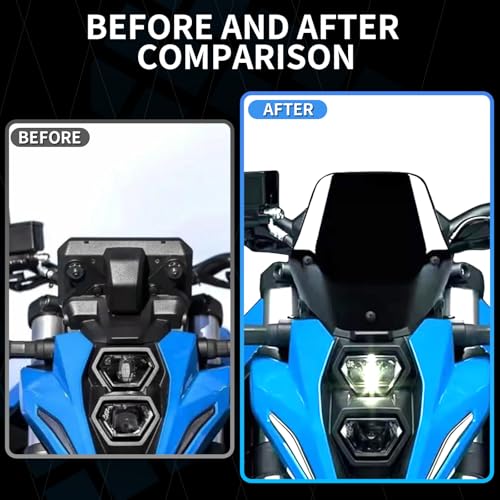 Motorcycle Windscreen PC Plastic Front Fairing Windscreen Wind Screen Windshield Spoiler Air Deflector Compatible with Suzuki GSX-8S 2024-2025 (Black) - color: Black