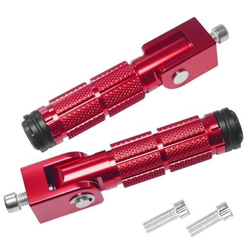 Motorcycle M8 Foot Pegs 90 Degree Foldable Bike Pegs CNC Anti-Skid Universal For Super73 Yamaha Honda Suzuki Aprilia Electric Car Motorbike Scooter Mini Bike Ebike Dirt Bike Go Kart (Red, Type B) - color: Red, size: Type B