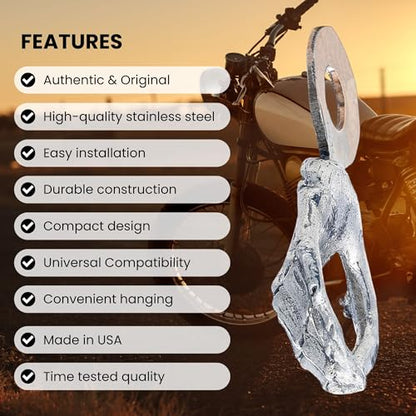 Guardian Bell Skeleton Good Luck Bell Hanger Mount | Motorcycle Bell | Lead-Free Pewter | Made in USA - color: Skeleton