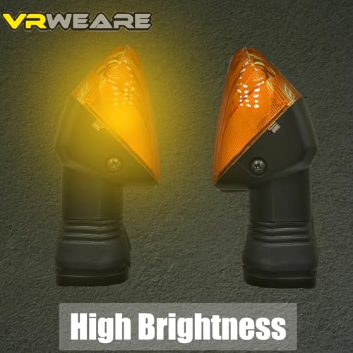 2Pcs Motorcycle Turn Signal Indicator Light Compatible with KAWASAKI ZX6R ZX-6RR KLE500 KLE 650 KLR650 Front/Rear Blinker Lamp (Amber Shell) - color: Amber Shell