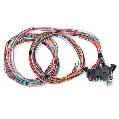 14 Circuit Wiring Harness Universal for Street Muscle Car Hot Rod Rat XL Copper Wire Harness 12V Fuse Wiring Harness Kit Compatible with Chevy Ford Chrysler Mopar Muscle Car