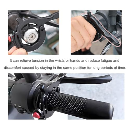 Throttle Cruise Control, Motorcycle Lock Cruise Control Assist Clamp with Quick Release Button, Adjustable Anti-Slip Throttle Lock Electric Vehicle Booster, Motorcycle Accessories