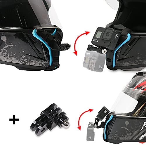Motorcycle Helmet Chin Strap Mount for GoPro Hero 13/12/11/10/9/8/7/(2018)/6/5 Black,DJI Osmo Action 5 pro/4/3/2,Insta360 ONE R,AKASO/Campark/YI and More - color: Helmet Chin Strap Mount