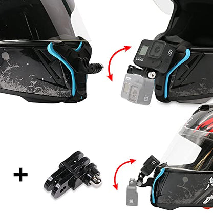 Motorcycle Helmet Chin Strap Mount for GoPro Hero 13/12/11/10/9/8/7/(2018)/6/5 Black,DJI Osmo Action 5 pro/4/3/2,Insta360 ONE R,AKASO/Campark/YI and More - color: Helmet Chin Strap Mount
