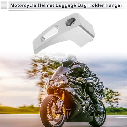 Universal Motorcycle Hanging Hook Rectangular Slot Motorcycle Helmet Luggage Bag Holder Hanger for Scooters Bicycles Silver Tone 61mm Length