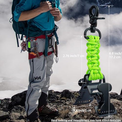 KUNN Double End Tactical Glove Clips Work Glove Holders Hardhat Holder for Heavy Duty Belt,Outdoor Backpack - color: Lime Green
