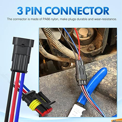 Nilight 3Pin Electrical Wire Connectors Male and Female Plug Socket Quick Disconnect Waterproof Play Terminals for Automotive Cars Trucks Motorcycles Marine Boats - size: 3Pin Wire Harness 10Sets