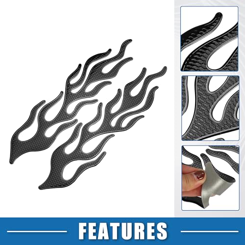 Universal 3D Motorcycle Gas Tank Decal 10.12''x4.80'' Gas Tank Protector Sticker Fuel Oil Gas Tank Pad Protector Sticker Decal PVC Rubber Black - color: Black